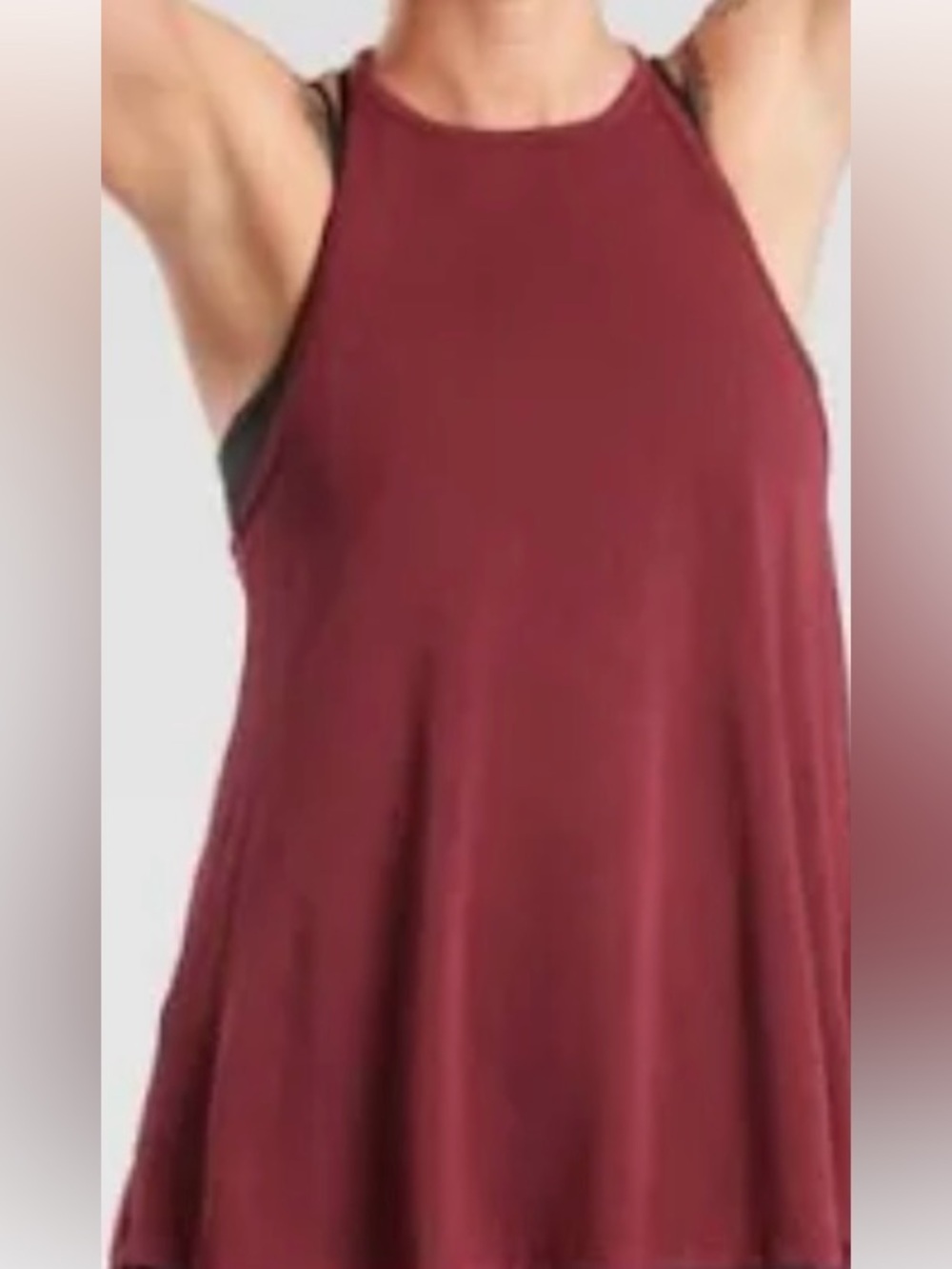 NWT Lot of 2 Athleta High Neck Breezy Tank Medium Maroon Light Blue